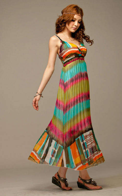 Exotic thin shoulder dress