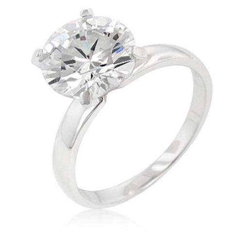 Solitaire Engagement Ring - White Gold Rhodium Bonded.- Give Away!!