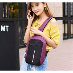 New Design Waterproof Men's Anti Theft Sling Chest Bag With USB Charging Port