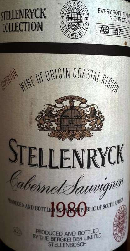 ***STELLENRYCK - 1980 VINYARD COLLECTION - CABERNERT SAUVIGNON***