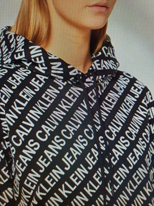 Calvin Klein Jeans Ladies AOP Logo Hoodie Pullover