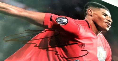***MARCUS RASHFORD - MAN. U*** - RARE FIND - 100% ORIGINAL - ORIGINAL HAND SIGNED - LARGE FOTO 30x20