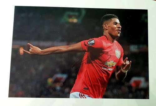 ***MARCUS RASHFORD - MAN. U*** - RARE FIND - 100% ORIGINAL - ORIGINAL HAND SIGNED - LARGE FOTO 30x20