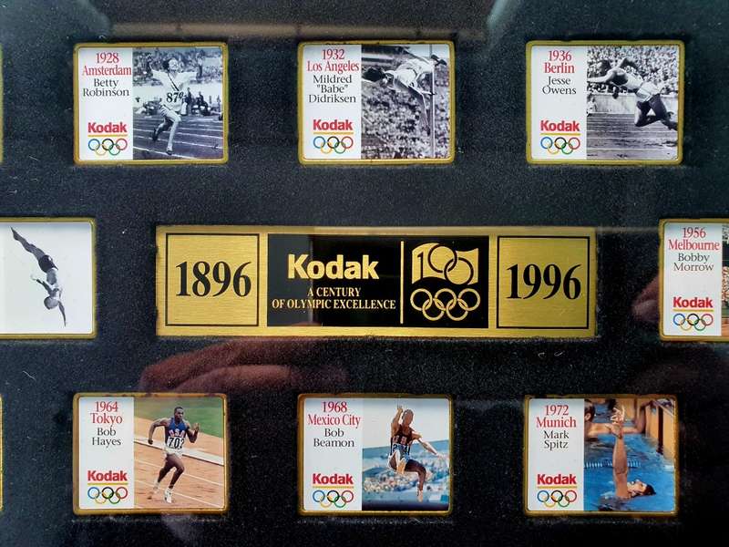 1996 KODAK - 22 PINS - A CENTURY OF OLYMPIC EXCELLENCE - FRAMED