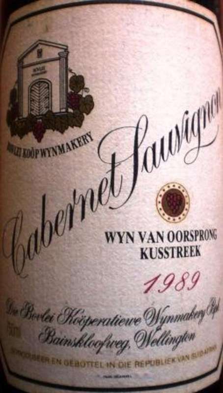 ***1989 Bovlei Cabernet Sauvignon***