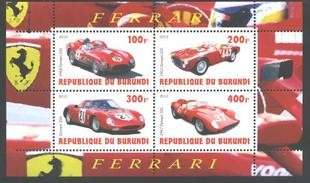 Burundi 2010 - Ferrari Car Motor Transport Cars Motoring Automobile M/S Stamps MNH (2)