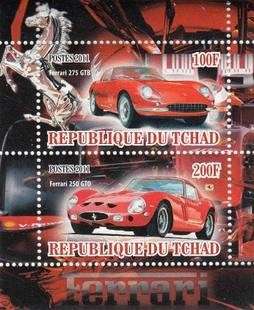 Tchad Chad 2011 Ferrari Racing Car Transport Sports Mortoring Stamps MNH Rare Collection