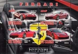 Congo 2012 Ferrari Racing Car Transport Sports Motor Stamps MNH perforated Rare