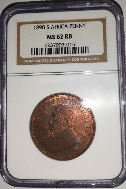 1898 KRUGER PENNY  GRADED MS62 RB.!!! GREAT COIN.