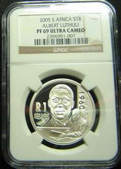 RARE 2005 ALBERT LUTHULI PROOF 69 ULTRA CAMEO