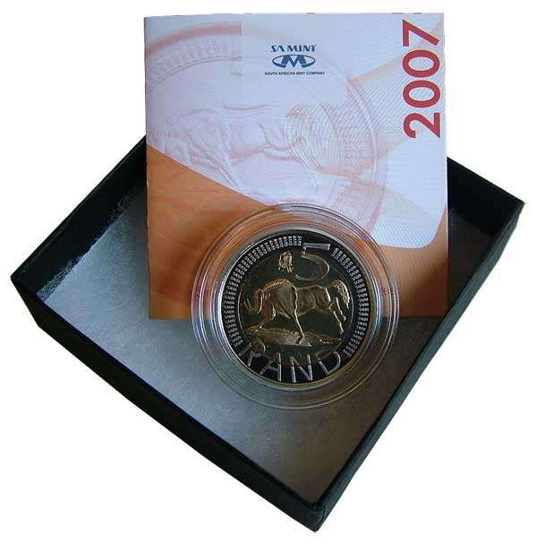 2007 OOM PAUL 5 RAND COINS WITH THE COIN WORLDMINT MARK!!!!!! LOW MINTAGE ONLY 2354 MINTED!!