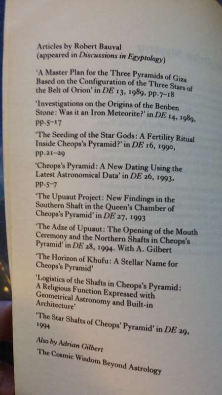 BOOKS : The Orion Mystery - Unlocking the secrets of the Pyramids Robert  Bauval , Adriaan Gilbert