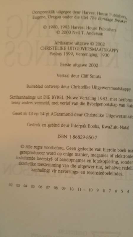 BOOKS Bevryding van Kettings - Neil T Anderson