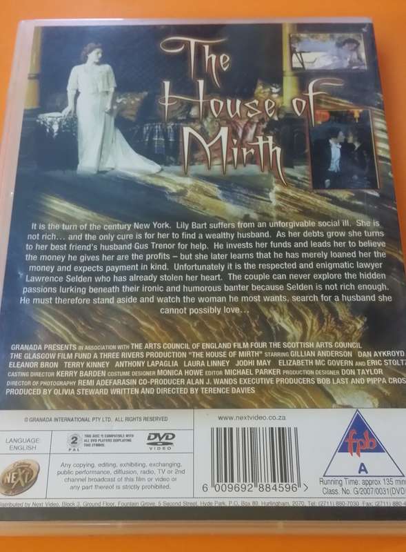 DVD The House of Mirth - Gillian Anderson , Dan Aykroyd , Laura LInney