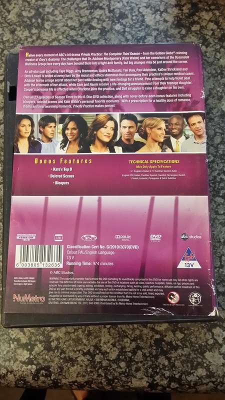 DVD MOVIE - Private Practice the complete third season 6 disc set