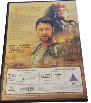 DVD -   Gladiator  Russel Crowe