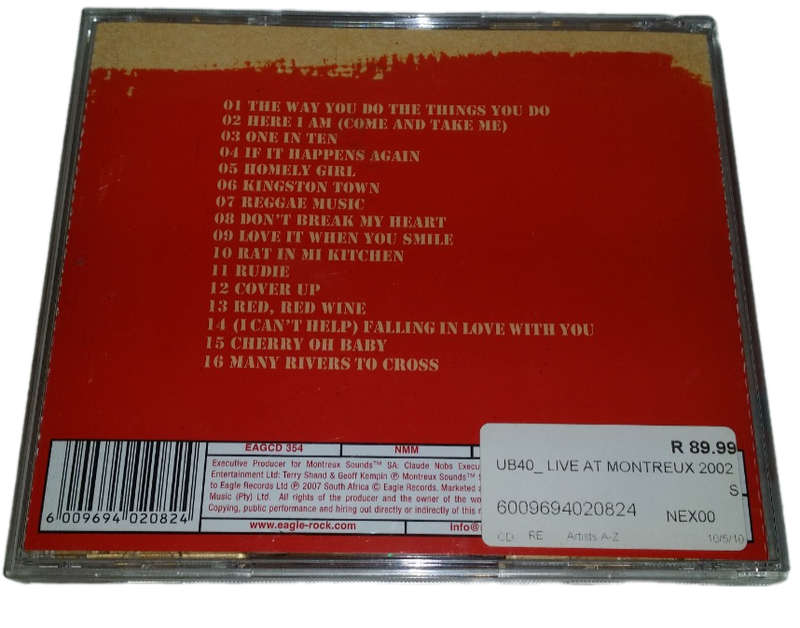 CD  -  UB40 - Live At Montreux