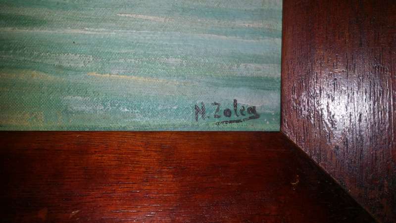 Art Painting - Vintage N Zolea Painting art size 34 x 24 cm with frame 46 cm x 36 cm