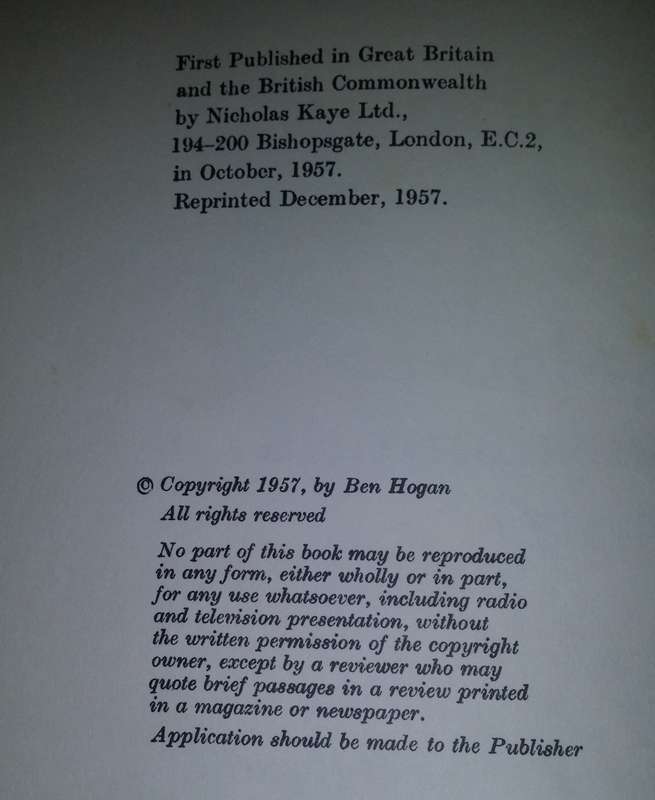 Booka - Ben Hogan Golf 1957