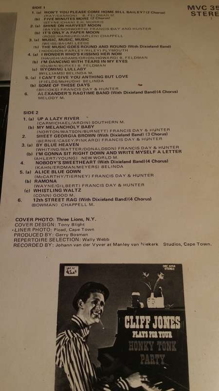 LP Vinyl Records -  Cliff Honky Tonk Jones