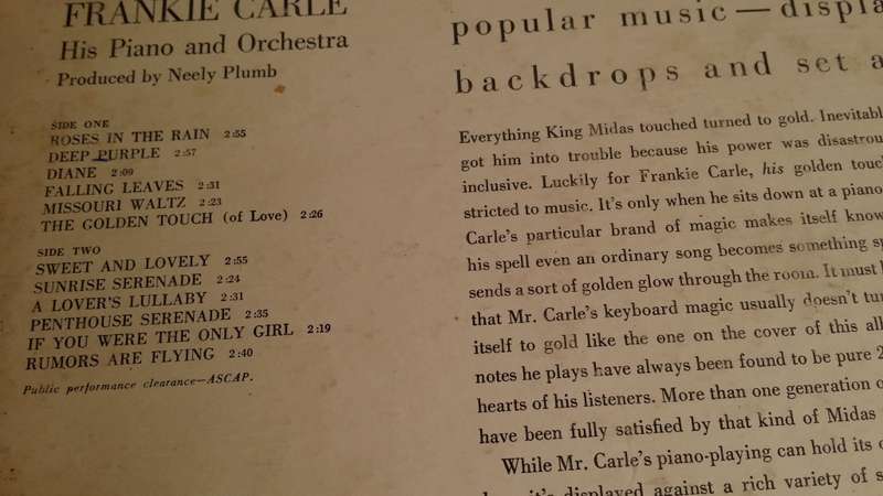 LP Vinyl Records - Frankie Carle