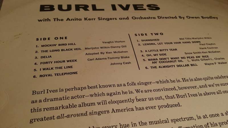 LP Vinyl Records -  Burl Ives