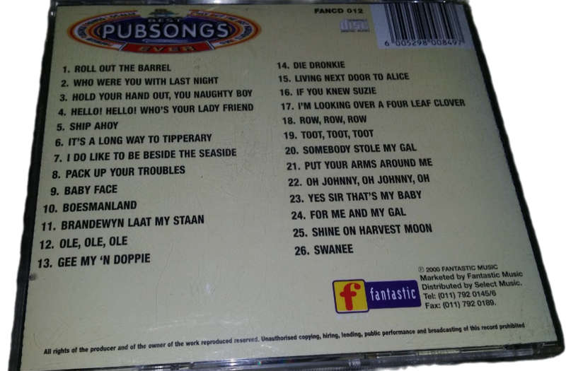 CD Music -  Pub Songs