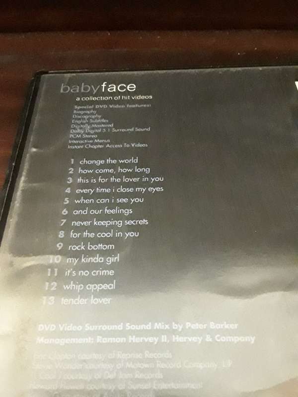 Music DVD -  Baby Face a collection of hit videos