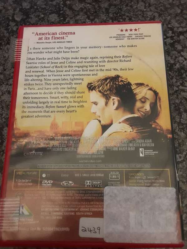 DVD Movie -  Before Sunset  , excellent condition