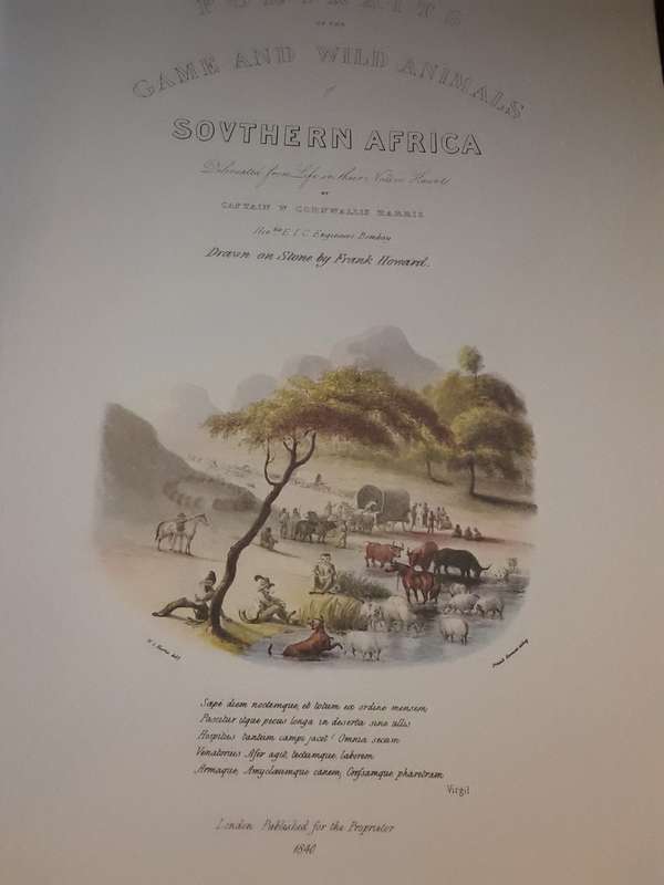 Books :    Portraits of the Game and Wild Animals of Southern Africa  1840