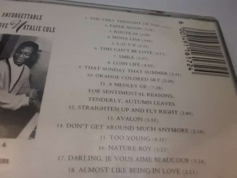 CD music -  Natalie Cole , unforgettable