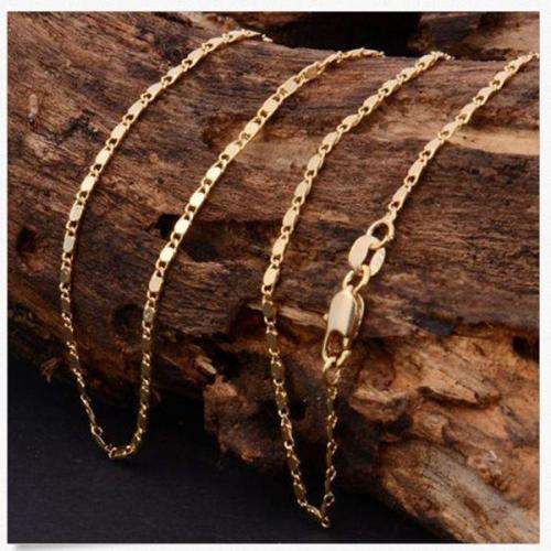 BEAUTIFUL! 18K Long Yellow Gold Filled Chain Stamped! - 2mm x 760mm (NOT Fusion Or Plated)!