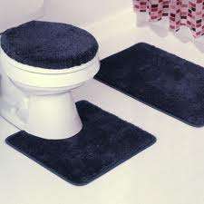 3 Piece Bathroom Mat Set (Navy)