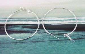 5 x Silver Plated Hoop Earrings 60mm (Thickness 1.5mm)