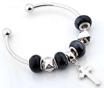 Retro Bohemian silver-P copper beades Charm chain bracelet bangle