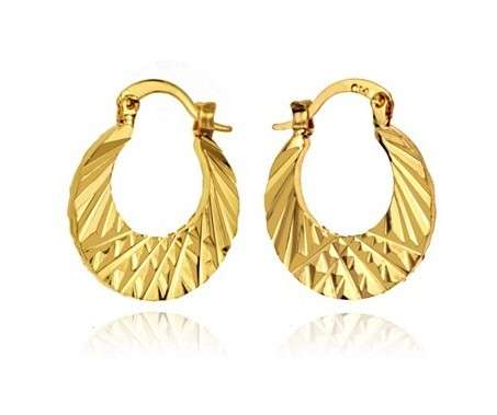 Unique 18ct Gold GP Hoop Earrings