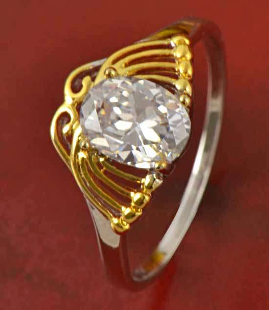 Stunning! Arab Style 9ct GF with Cubic Zirconia Stone, Size 8 (Not Gold Plated)
