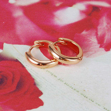 9ct Rose GF Womens Hoop Earrings (NOT Gold Plated)