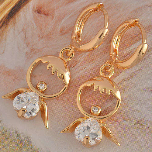 Impressive! 9ct GF Top CZ Angel Earrings (NOT Gold Plated)