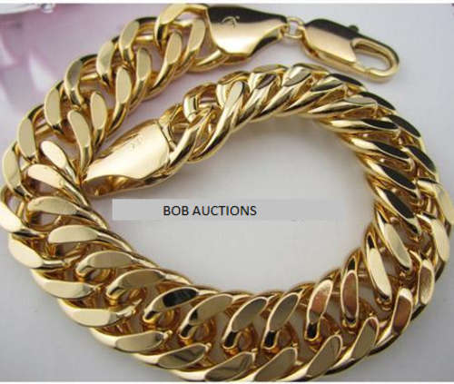 TOP high quality 10mm x 200mm 9ct GP Bracelet