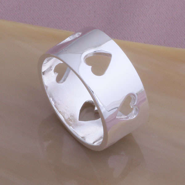 Hot Sale! New Arrival Shiny Hollow 925 Sterling Silver Filled Heart Ring - Size 7