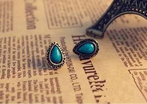 Blue Turquoise Tear Drop Earrings