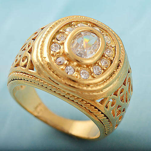 ABSOULUTE STUNNING! 9ct GF With Cubic Zirconia Stone Ring - Size 11 (Not Gold Plated)