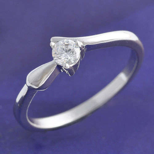 BEAUTIFUL! 9ct White Gold Filled Ring With Cubic Zirconia Stone - Size L 1/2 (NOT Fusion Or Plated)!
