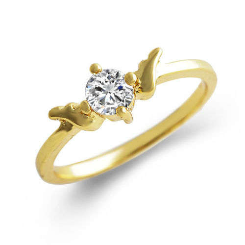 UNIQUE! 9ct Gold Filled Ring With Cubic Zirconia Stone - Size 6 (NOT Fusion Or Plated)!