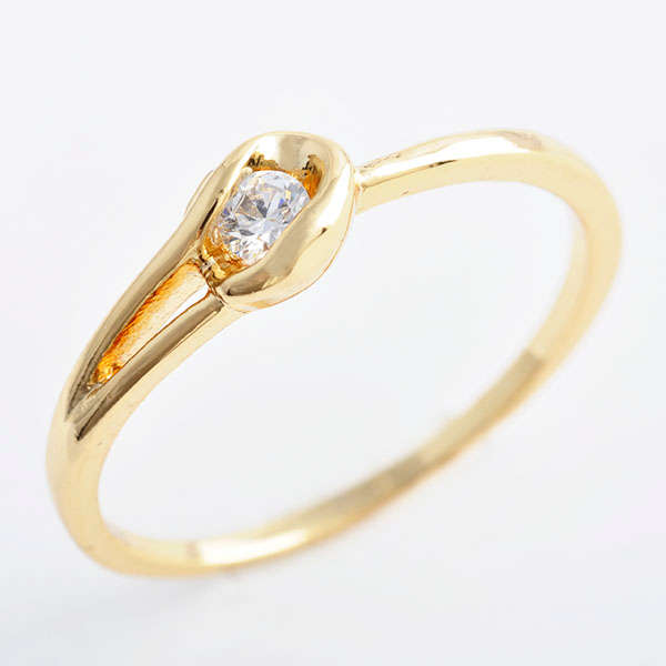 EXQUISITE! 9ct Gold Filled Ring With Cubic Zirconia Stone - Size 6 (Not Gold Plated)