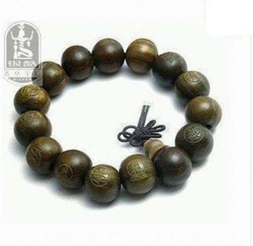 Tibetan Sandalwood Carved Buddha Prayer Beads Bracelet