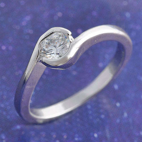 BEAUTIFUL! 9ct White Gold Filled Ring With Cubic Zirconia Stone - Size L 1/2 (NOT Fusion Or Plated)!