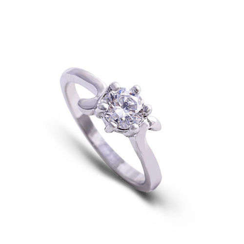 BEAUTIFUL! 9ct White Gold Filled Ring With Cubic Zirconia Stone - Size P 1/2 (NOT Fusion Or Plated)!