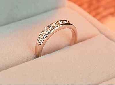 14ct Rose Gold Plated Ring With Cubic Stones - Size K 1/2